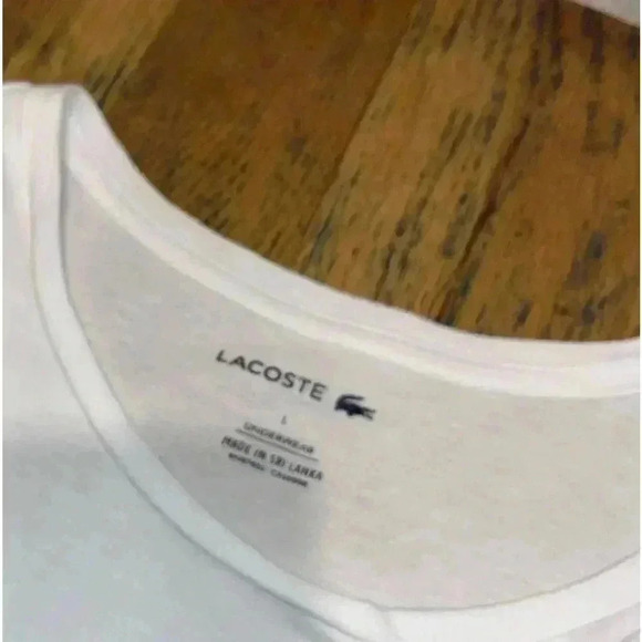 LACOSTE men’s White t-shirt underwear size L - Picture 4 of 7